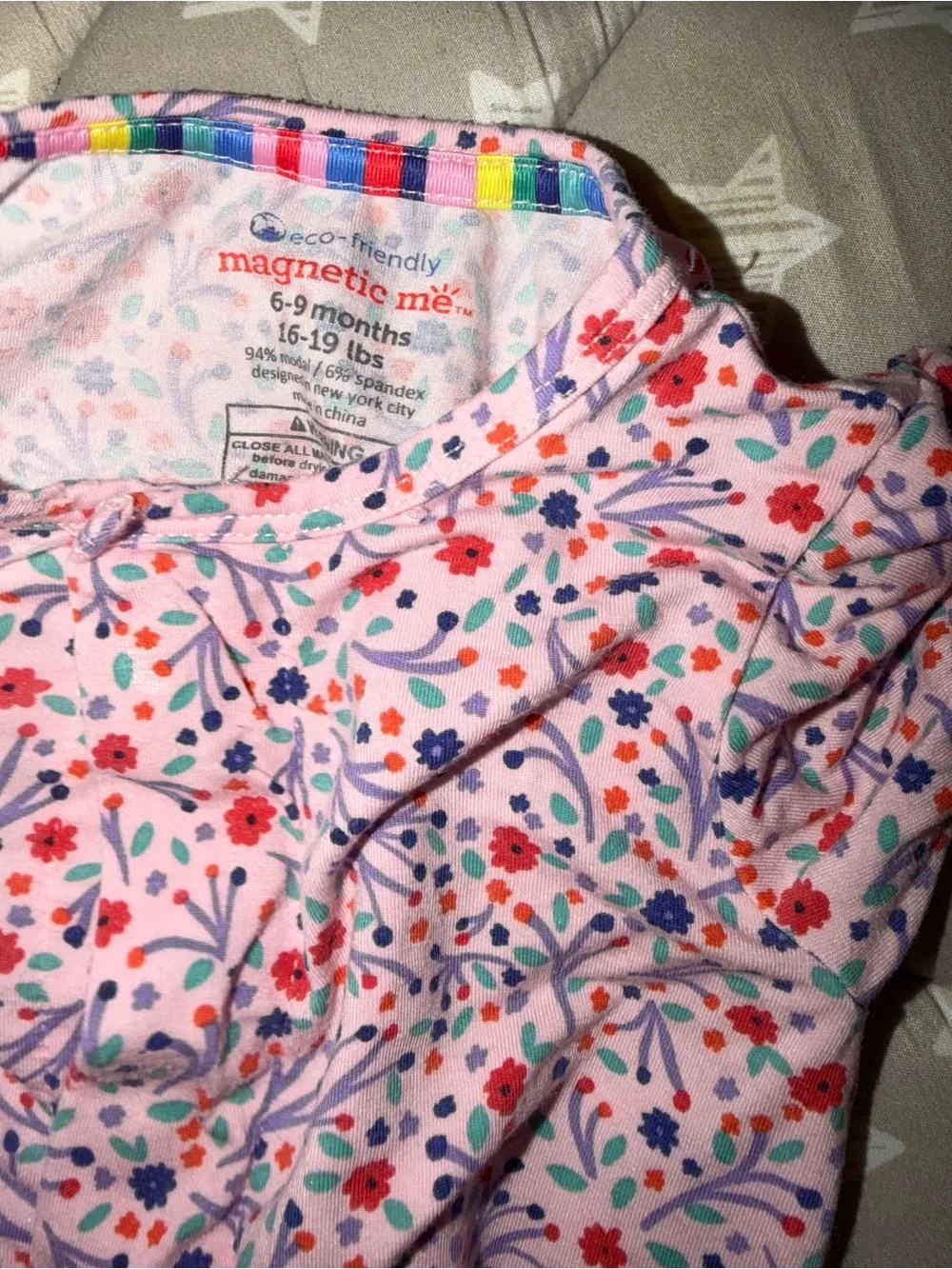 Bundle of 2 Magnetic Me Footie Sleepers 6-9 months